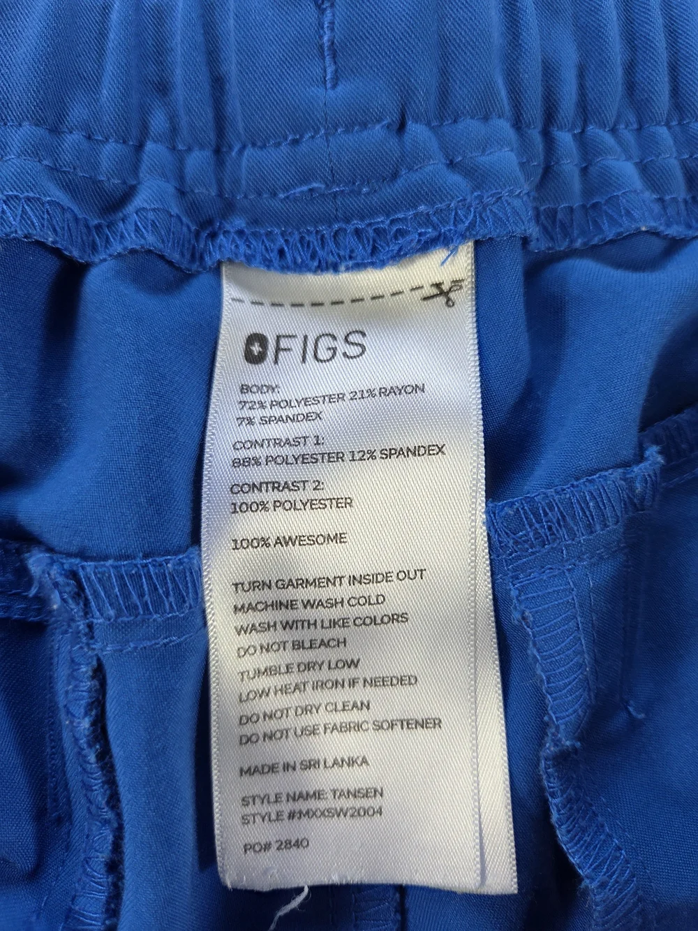 FIGS Tansen Jogger Scrub Pants XL Royal Blue